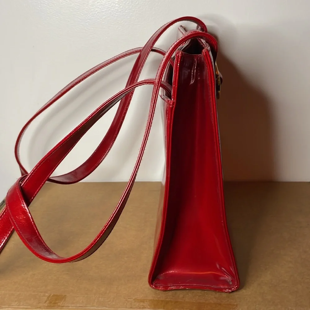 Vintage Fred Hayman Red Leather Shoulder Bag - Picture 6 of 6
